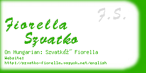 fiorella szvatko business card